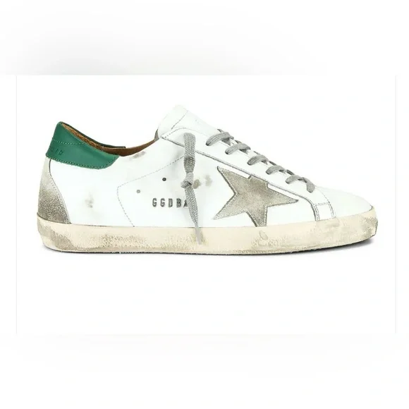 White and Green Golden Goose Sneakers size 8 - Picture 1 of 7